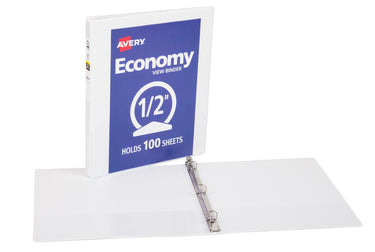 Avery Economy View 3 Ring Binder, 0.5